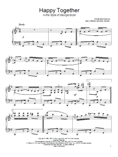 Happy Together (in the style of George Bizet) von The Turtles (Download) 