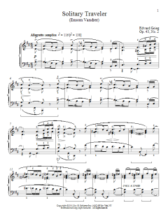 Solitary Traveler (Ensom Vandrer), Op. 43, No. 2 von Edvard Grieg (Download) 