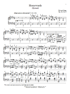 Homewards (Hjemad), Op. 62, No. 6 von Edvard Grieg (Download) 