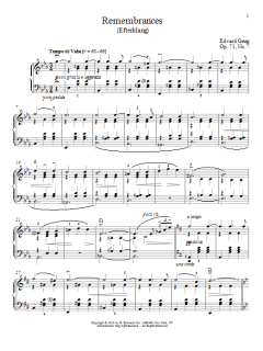 Remembrances (Efterklang), Op. 71, No. 7 von Edvard Grieg (Download) 