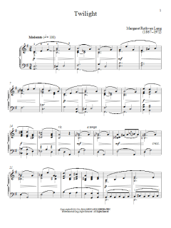Twilight von Margaret Ruthven Lang (Download) 