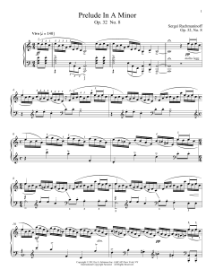 Prelude In A Minor, Op. 32, No. 8 von Sergei Rachmaninoff (Download) 
