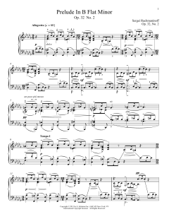 Prelude In B-Flat Minor, Op. 32, No. 2 von Sergei Rachmaninoff (Download) 