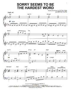 Sorry Seems To Be The Hardest Word [Jazz version] von Elton John (Download) 