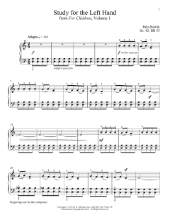 Study For The Left Hand von Béla Bartók (Download) 