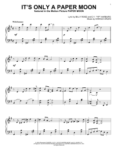 It's Only A Paper Moon von Harold Arlen (Download) 