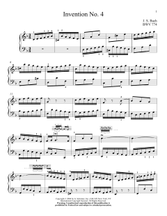 Two-Part Invention In D Minor von Johann Sebastian Bach (Download) 
