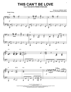 This Can't Be Love [Jazz version] von Lorenz Hart (Download) 