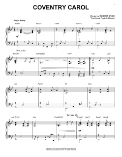 Coventry Carol [Jazz version] von Robert Croo (Download) 