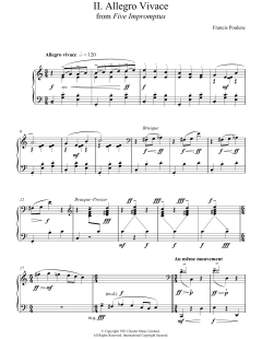 Allegro Vivace (From Five Impromptus) von Francis Poulenc (Download) 