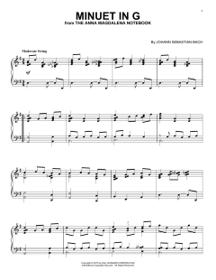 Minuet In G [Jazz version] von Johann Sebastian Bach (Download) 