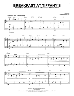 Breakfast At Tiffany's [Jazz version] von Henry Mancini (Download) 