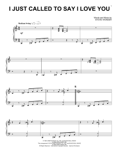 I Just Called To Say I Love You [Jazz version] von Stevie Wonder (Download) 