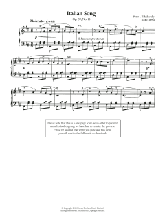 Italian Song, Op.39 No.15 von Pyotr Il'yich Tchaikovsky (Download) 