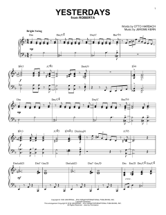 Yesterdays von Otto Harbach (Download) 