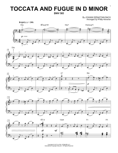 Toccata And Fugue In D Minor, BWV 565  [Jazz version] von Johann Sebastian Bach (Download) 
