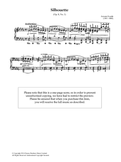 Silhouette, Op.8 No.2 von Antonín Dvorák (Download) 