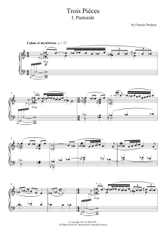Trois Pieces - I. Pastorale von Francis Poulenc (Download) 