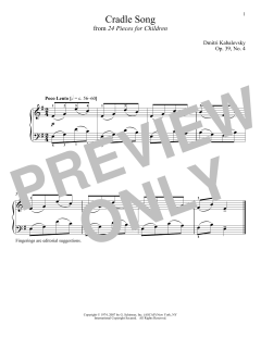 Cradle Song, Op. 39, No. 4 von Dmitri Kabalevsky (Download) 