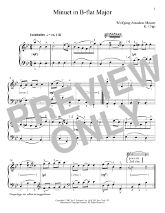 Minuet In B-Flat Major, KV 15pp von Wolfgang Amadeus Mozart (Download) 