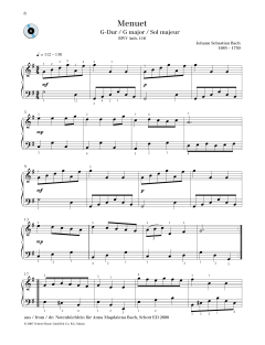Minuet G major von Johann Sebastian Bach (Download) 