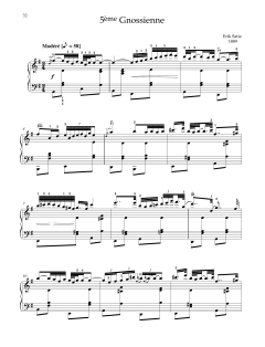5ème Gnossienne von Erik Satie (Download) 