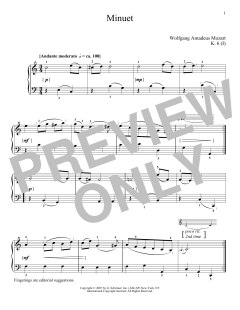 Minuet In C Major, K. 6 von Wolfgang Amadeus Mozart (Download) 