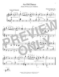 An Old Dance, Op. 27, No. 7 von Dmitri Kabalevsky (Download) 