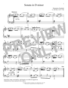 Sonata In D Minor, L. 423 von Domenico Scarlatti (Download) 