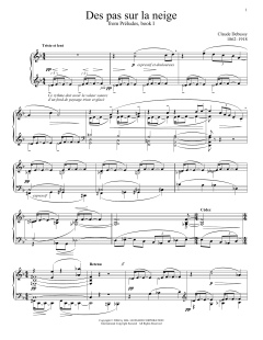 Des Pas Sur La Neige (Footprints In The Snow) von Claude Debussy (Download) 