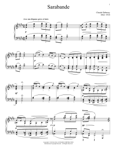 Sarabande, Pour Le Piano von Claude Debussy (Download) 