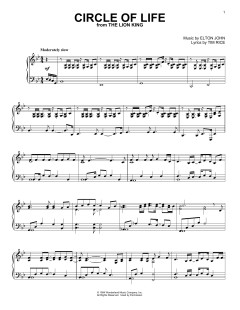 Circle Of Life von Elton John (Download) 