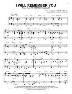 I Will Remember You [Jazz version] von Sarah McLachlan (Download) 