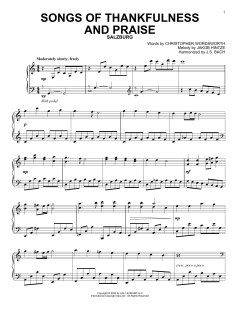 Songs Of Thankfulness And Praise von Christopher Wordsworth (Download) 