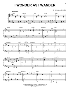 I Wonder As I Wander [Jazz version] von John Jacob Niles (Download) 