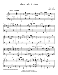 Mazurka in A minor von Kate Loder (Download) 