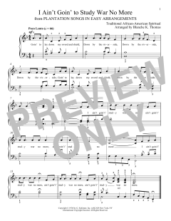 I Ain't Goin' To Study War No More von African-American Spiritual (Download) 