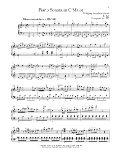 Piano Sonata In C Major, K. 309 von Wolfgang Amadeus Mozart (Download) 