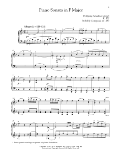Piano Sonata In F Major, K. 332 von Wolfgang Amadeus Mozart (Download) 