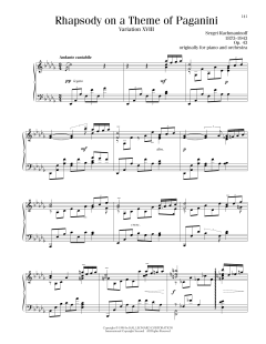 Rhapsody On A Theme Of Paganini, Variation XVIII (Download) 