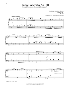 Piano Concerto No. 20, Second Movement (Download) 