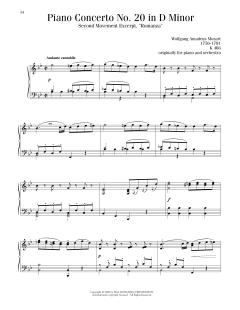 Piano Concerto No. 20, Second Movement (Download) 