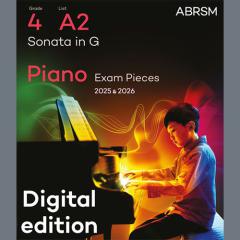 Sonata in G (Grade 4, list A2, from the ABRSM Piano Syllabus 2025 & 2026) (Download) 