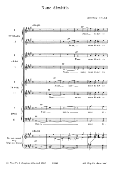 Nunc Dimittis von Gustav Holst (Download) 