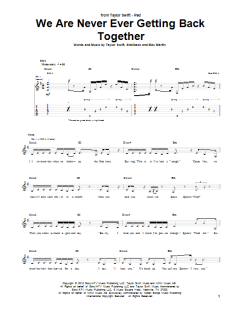 We Are Never Ever Getting Back Together von Taylor Swift (Download) 
