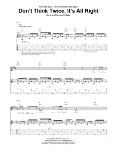 Don't Think Twice, It's All Right von Bob Dylan (Download) 