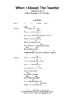When I Kissed The Teacher von ABBA (Download) 