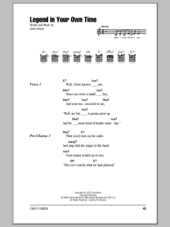 Legend In Your Own Time von Carly Simon (Download) 