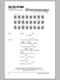Give Me All Night von Carly Simon (Download) 
