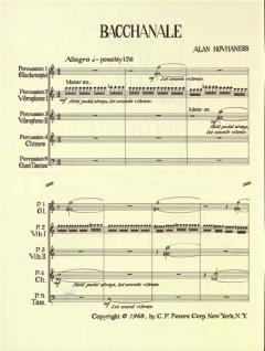 Bacchanale von Alan Hovhaness für Glockenspiel, 2 Vibraphone, Chimes und Giant Tamtam im Alle Noten Shop kaufen